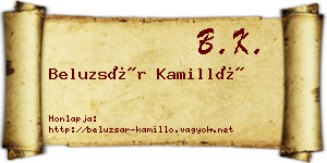 Beluzsár Kamilló névjegykártya